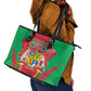 Mauritius Dodo Leather Tote Bag Flag Coat of Arms Traditional Patterns
