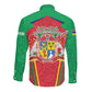 Mauritius Dodo Long Sleeve Button Shirt Flag Coat of Arms Traditional Patterns