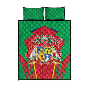 Mauritius Dodo Quilt Bed Set Flag Coat of Arms Traditional Patterns