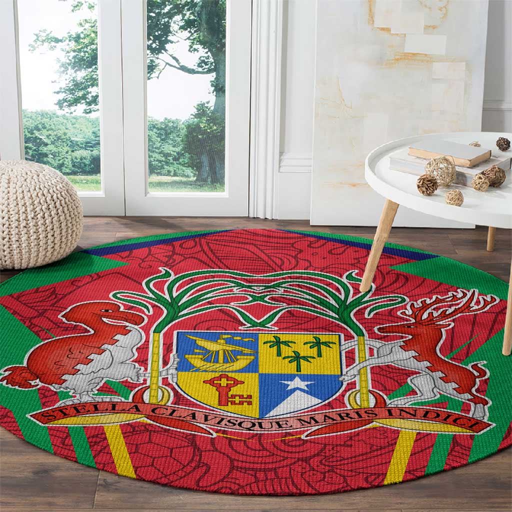 Mauritius Dodo Round Carpet Flag Coat of Arms Traditional Patterns