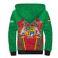 Mauritius Dodo Sherpa Hoodie Flag Coat of Arms Traditional Patterns