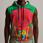 Mauritius Dodo Sleeveless Zip Hoodie Flag Coat of Arms Traditional Patterns - African Pride