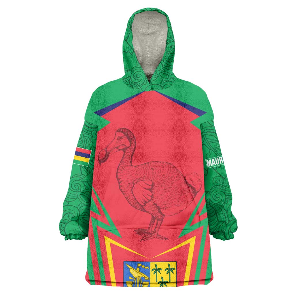 Mauritius Dodo Wearable Blanket Hoodie Flag Coat of Arms Traditional Patterns