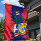 Afro Mauritius Garden Flag Map Design with Flag Coat of Arms