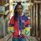 Afro Mauritius Hoodie Map Design with Flag Coat of Arms