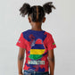 Afro Mauritius Kid T shirt Map Design with Flag Coat of Arms