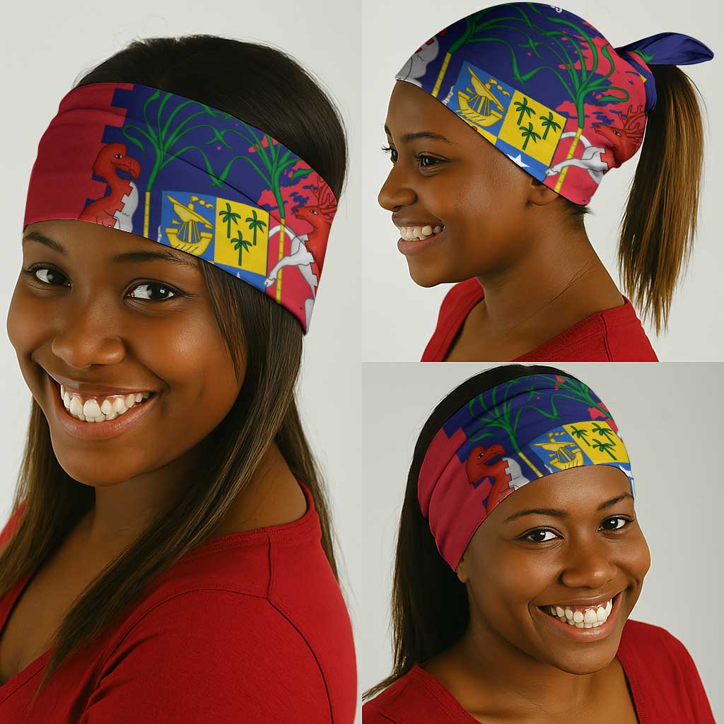 Afro Mauritius Neck Gaiter Map Design Flag Coat of Arms TS04