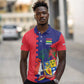 Afro Mauritius Polo Shirt Map Design with Flag Coat of Arms