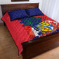 Afro Mauritius Quilt Bed Set Map Design with Flag Coat of Arms