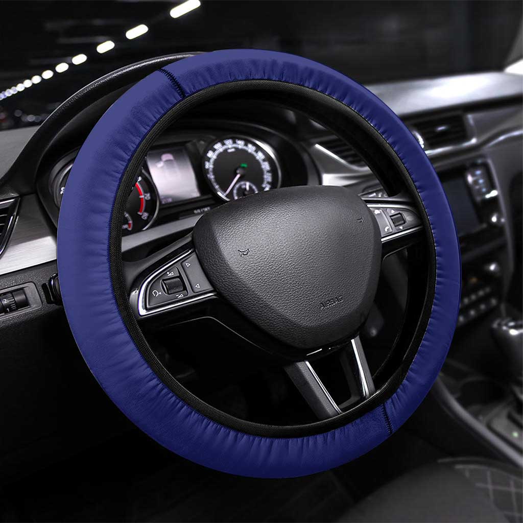 Afro Mauritius Steering Wheel Cover Map Design with Flag Coat of Arms