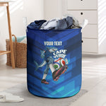 Personalized Cape Verde Football Laundry Basket Blue Shark Mascot Cabo Verdean - Gradient Art