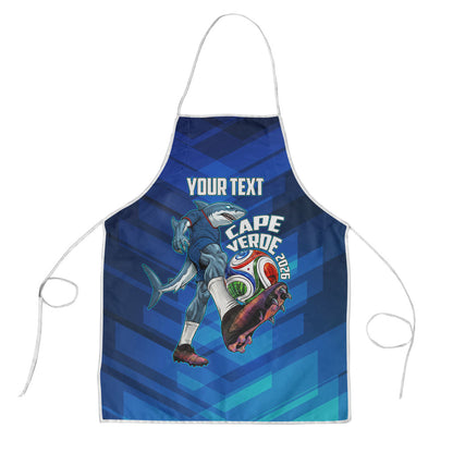 Personalized Cape Verde Football Apron Blue Shark Mascot Cabo Verdean - Gradient Art