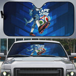 Personalized Cape Verde Football Auto Sun Shade Blue Shark Mascot Cabo Verdean - Gradient Art