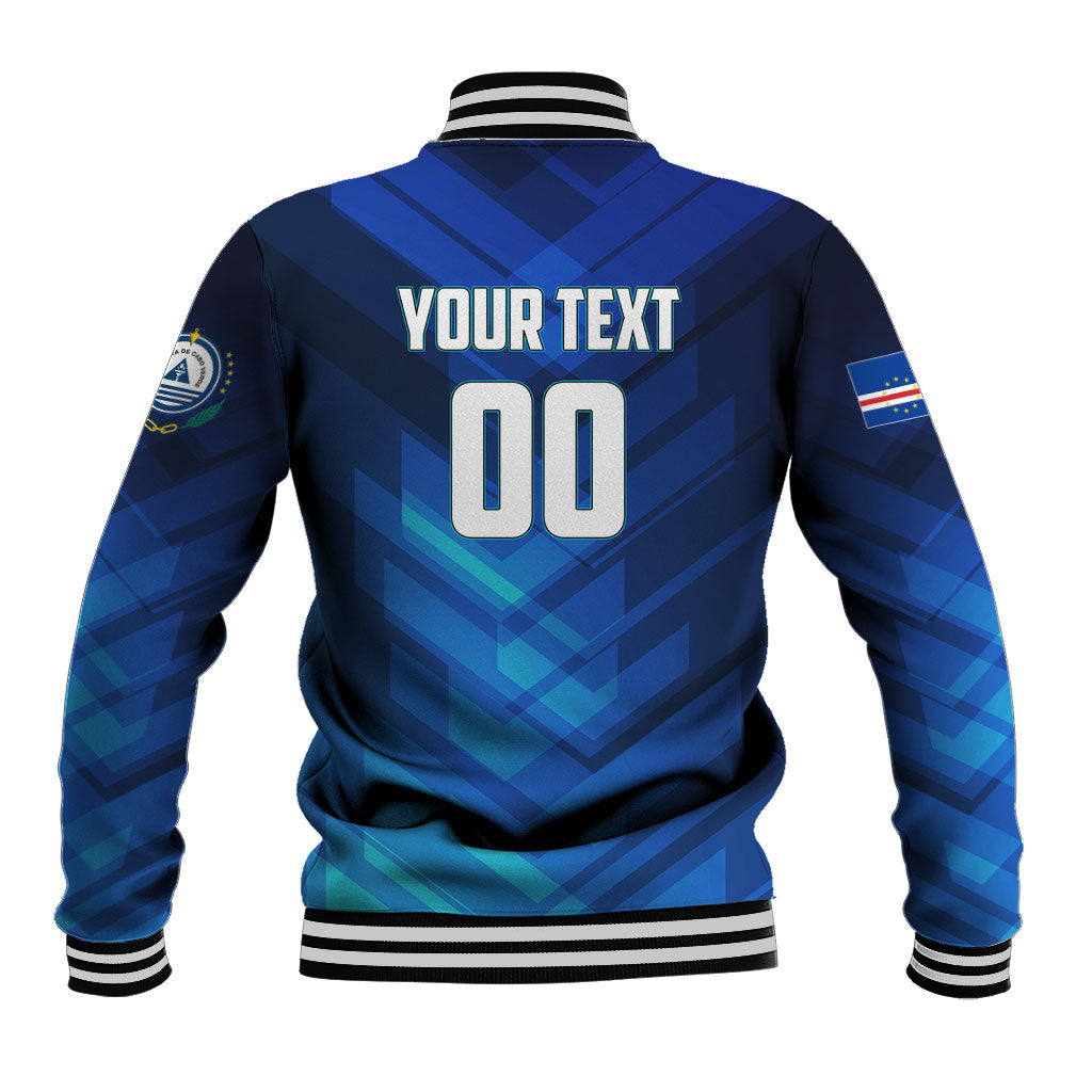 Personalized Cape Verde Football Baseball Jacket Blue Shark Mascot Cabo Verdean - Gradient Art