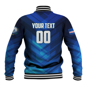 Personalized Cape Verde Football Baseball Jacket Blue Shark Mascot Cabo Verdean - Gradient Art