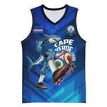 Personalized Cape Verde Football Basketball Jersey Blue Shark Mascot Cabo Verdean - Gradient Art