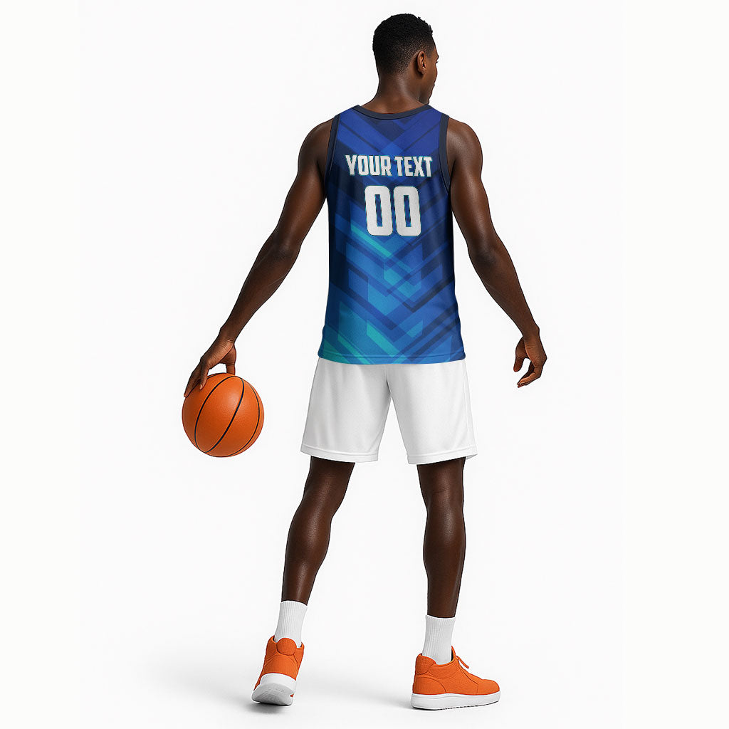 Personalized Cape Verde Football Basketball Jersey Blue Shark Mascot Cabo Verdean - Gradient Art