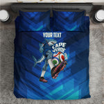 Personalized Cape Verde Football Bedding Set Blue Shark Mascot Cabo Verdean - Gradient Art
