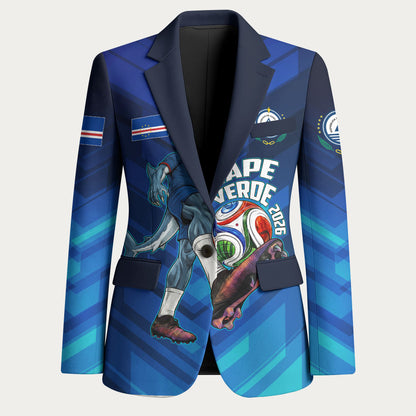 Personalized Cape Verde Football Blazer Blue Shark Mascot Cabo Verdean - Gradient Art