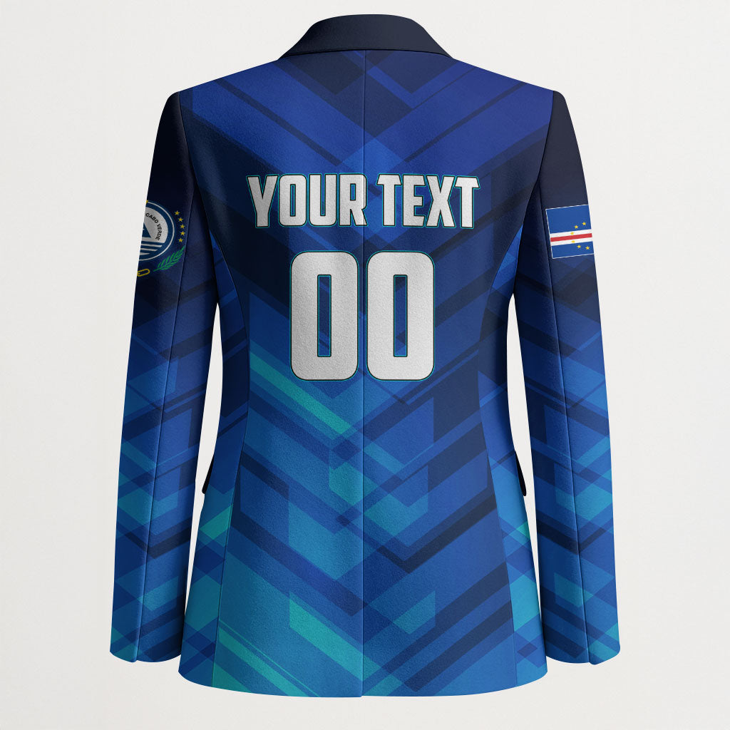 Personalized Cape Verde Football Blazer Blue Shark Mascot Cabo Verdean - Gradient Art