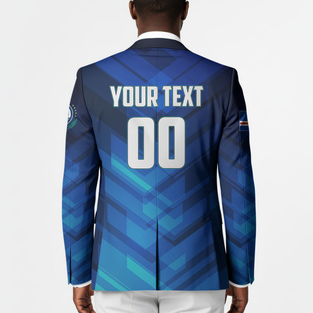 Personalized Cape Verde Football Blazer Blue Shark Mascot Cabo Verdean - Gradient Art