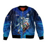Personalized Cape Verde Football Bomber Jacket Blue Shark Mascot Cabo Verdean - Gradient Art
