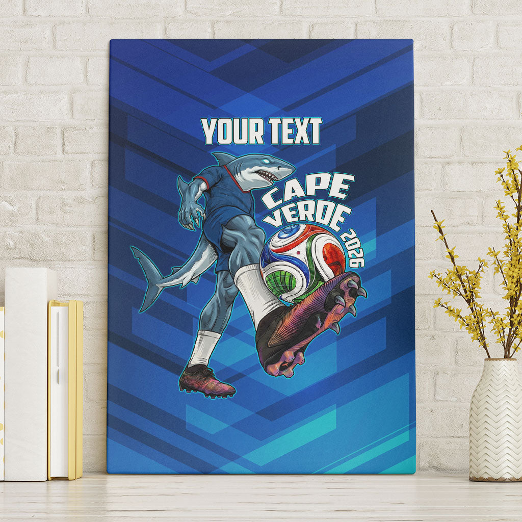 Personalized Cape Verde Football Canvas Wall Art Blue Shark Mascot Cabo Verdean - Gradient Art