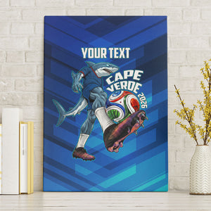 Personalized Cape Verde Football Canvas Wall Art Blue Shark Mascot Cabo Verdean - Gradient Art
