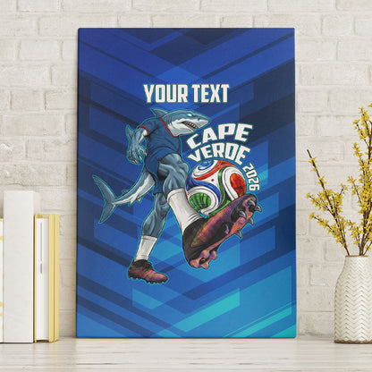 Personalized Cape Verde Football Canvas Wall Art Blue Shark Mascot Cabo Verdean - Gradient Art