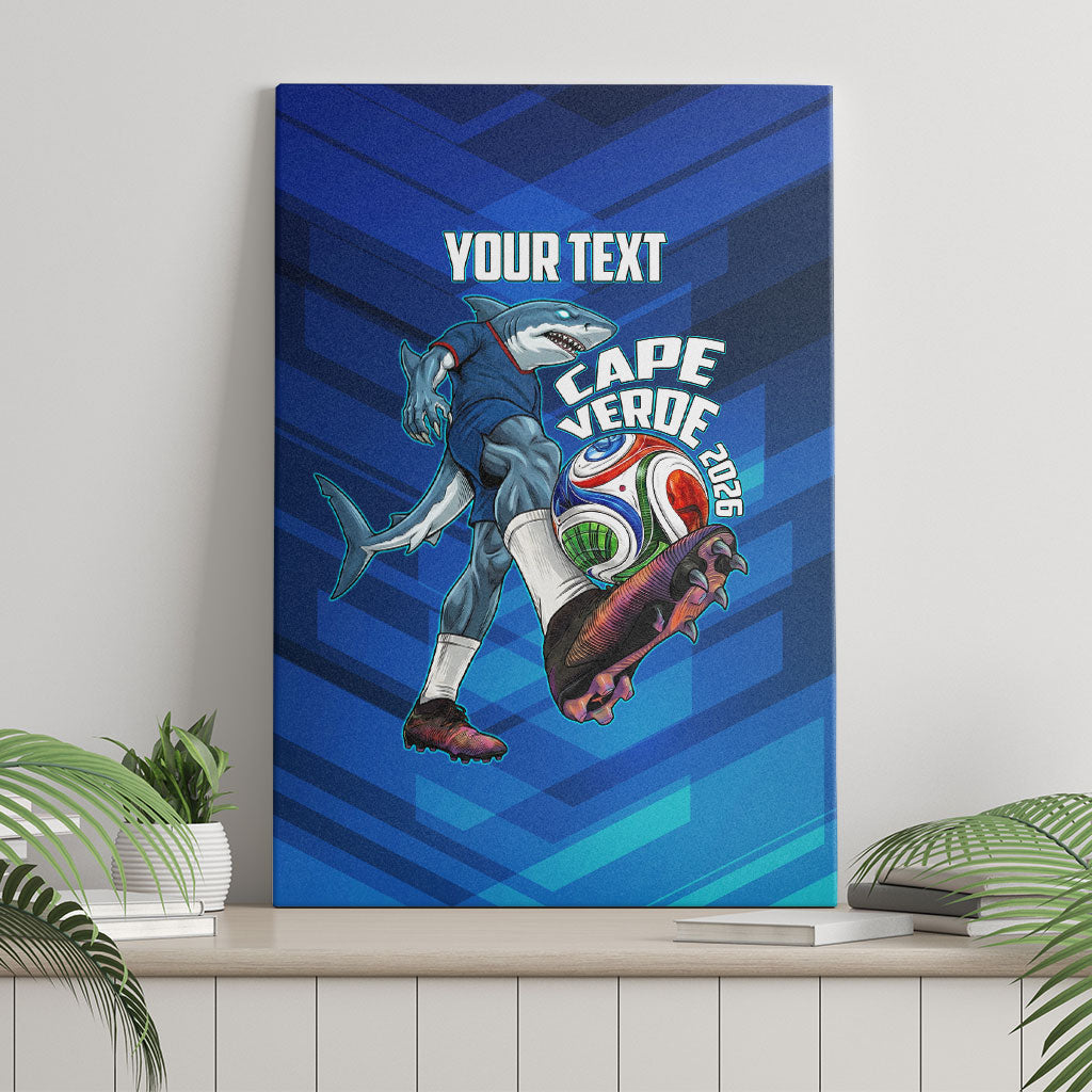 Personalized Cape Verde Football Canvas Wall Art Blue Shark Mascot Cabo Verdean - Gradient Art