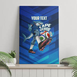 Personalized Cape Verde Football Canvas Wall Art Blue Shark Mascot Cabo Verdean - Gradient Art