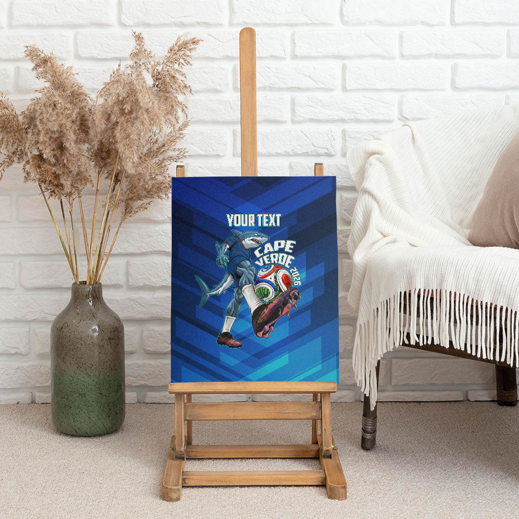 Personalized Cape Verde Football Canvas Wall Art Blue Shark Mascot Cabo Verdean - Gradient Art