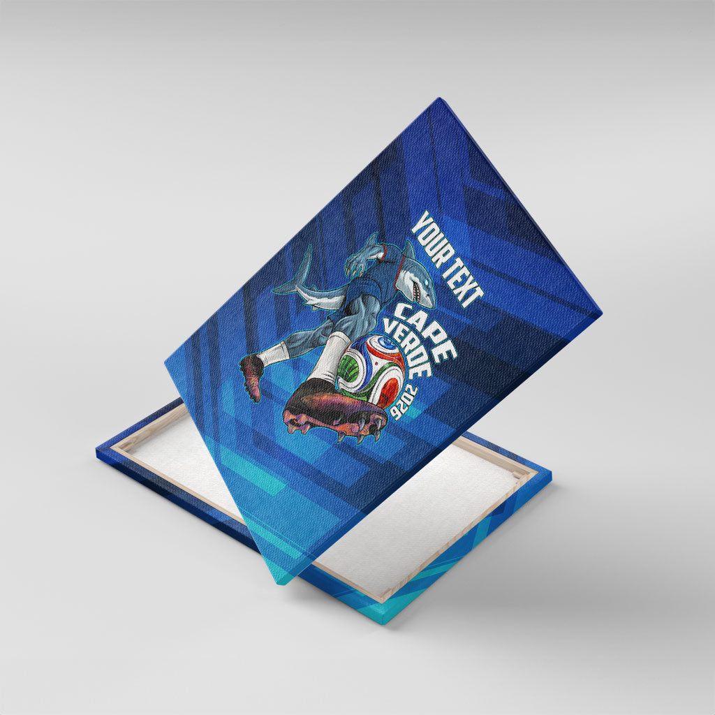 Personalized Cape Verde Football Canvas Wall Art Blue Shark Mascot Cabo Verdean - Gradient Art