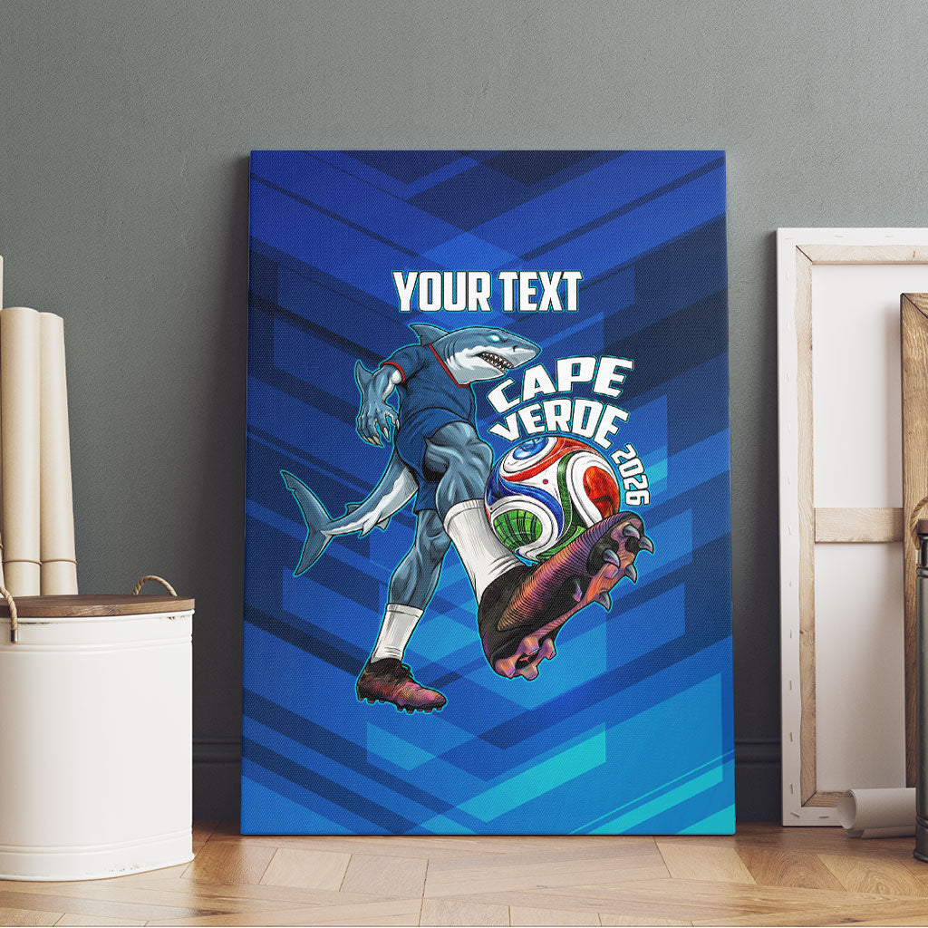 Personalized Cape Verde Football Canvas Wall Art Blue Shark Mascot Cabo Verdean - Gradient Art