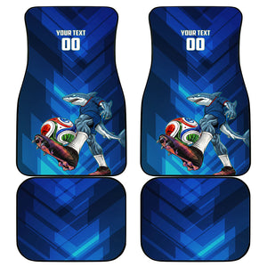 Personalized Cape Verde Football Car Mats Blue Shark Mascot Cabo Verdean - Gradient Art