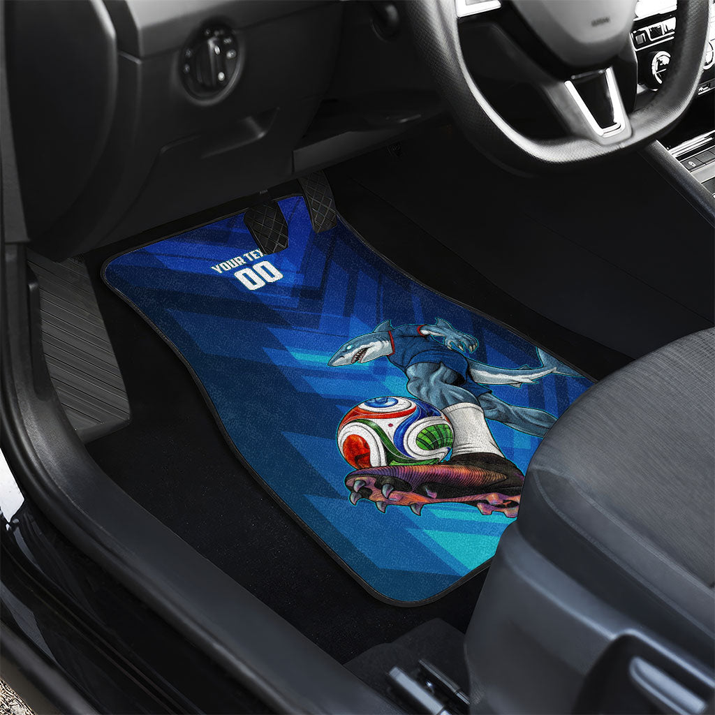 Personalized Cape Verde Football Car Mats Blue Shark Mascot Cabo Verdean - Gradient Art