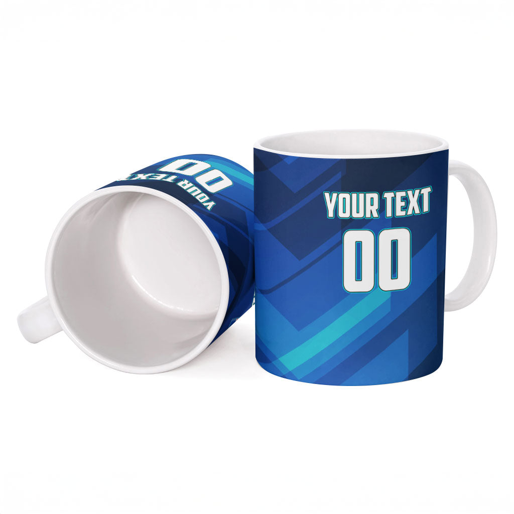Personalized Cape Verde Football Ceramic Mug Blue Shark Mascot Cabo Verdean - Gradient Art