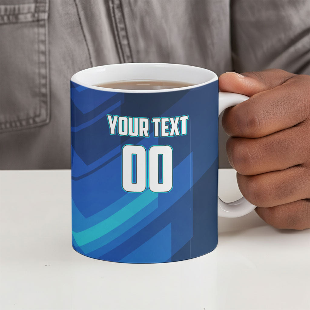 Personalized Cape Verde Football Ceramic Mug Blue Shark Mascot Cabo Verdean - Gradient Art