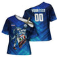 Personalized Cape Verde Football Cross Shoulder Shirt Blue Shark Mascot Cabo Verdean - Gradient Art