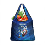 Personalized Cape Verde Football Grocery Bag Blue Shark Mascot Cabo Verdean - Gradient Art