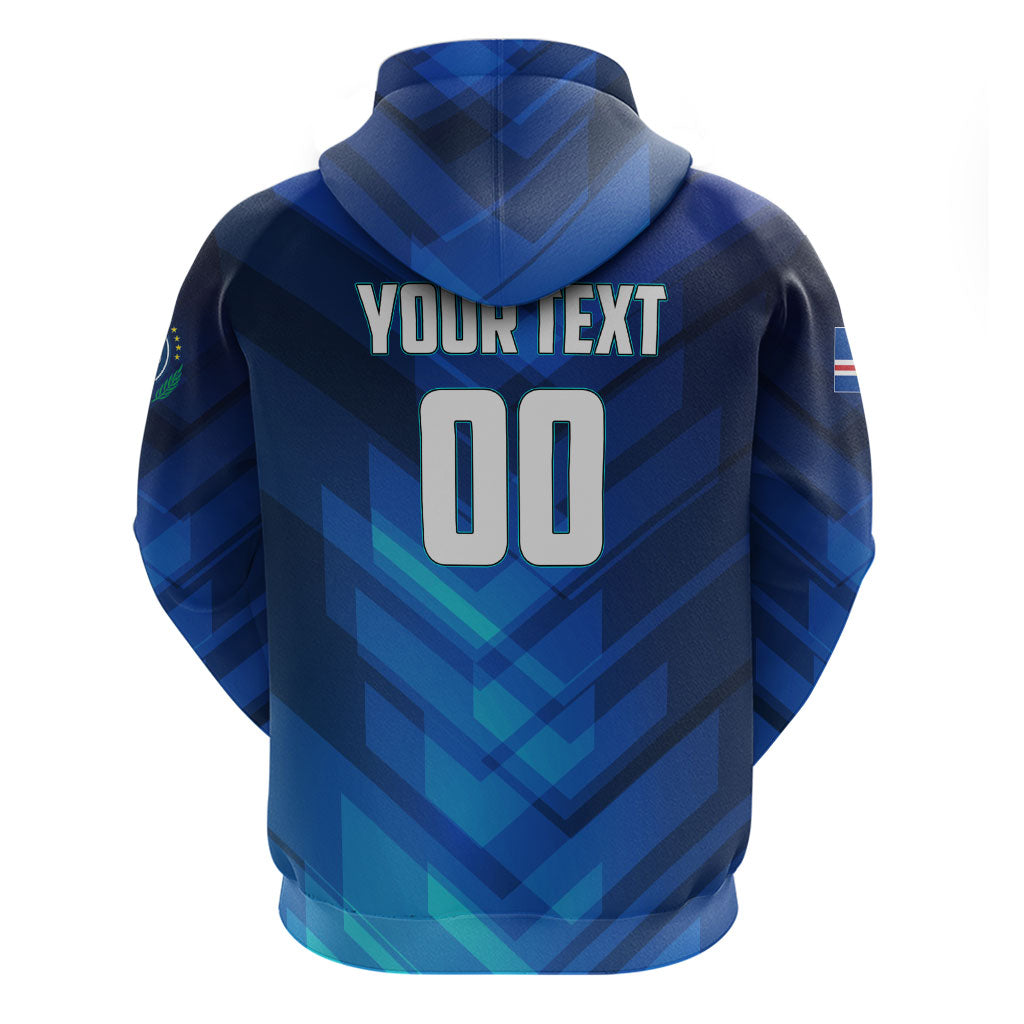 Personalized Cape Verde Football Hoodie Blue Shark Mascot Cabo Verdean - Gradient Art