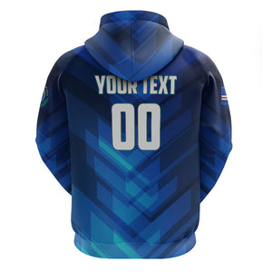 Personalized Cape Verde Football Hoodie Blue Shark Mascot Cabo Verdean - Gradient Art