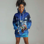 Personalized Cape Verde Football Hoodie Dress Blue Shark Mascot Cabo Verdean - Gradient Art