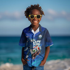 Personalized Cape Verde Football Kid Hawaiian Shirt Blue Shark Mascot Cabo Verdean - Gradient Art