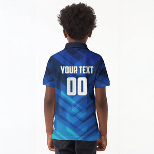Personalized Cape Verde Football Kid Polo Shirt Blue Shark Mascot Cabo Verdean - Gradient Art