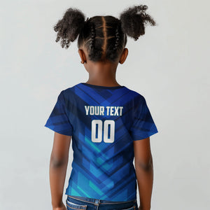 Personalized Cape Verde Football Kid T shirt Blue Shark Mascot Cabo Verdean - Gradient Art