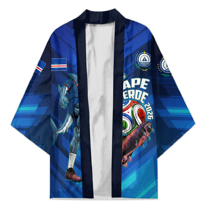 Personalized Cape Verde Football Kimono Blue Shark Mascot Cabo Verdean - Gradient Art