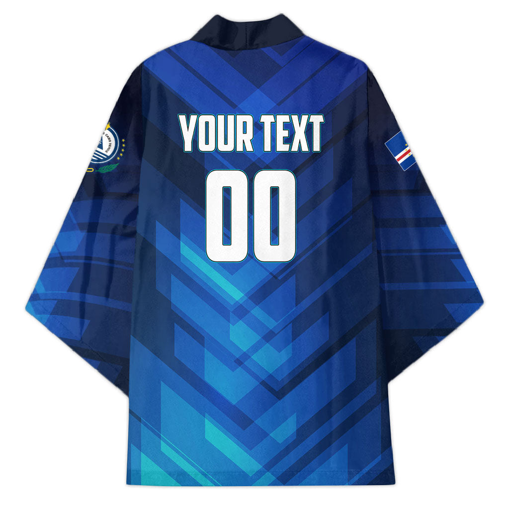Personalized Cape Verde Football Kimono Blue Shark Mascot Cabo Verdean - Gradient Art