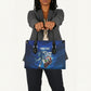 Personalized Cape Verde Football Leather Bag Blue Shark Mascot Cabo Verdean - Gradient Art