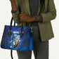 Personalized Cape Verde Football Leather Bag Blue Shark Mascot Cabo Verdean - Gradient Art